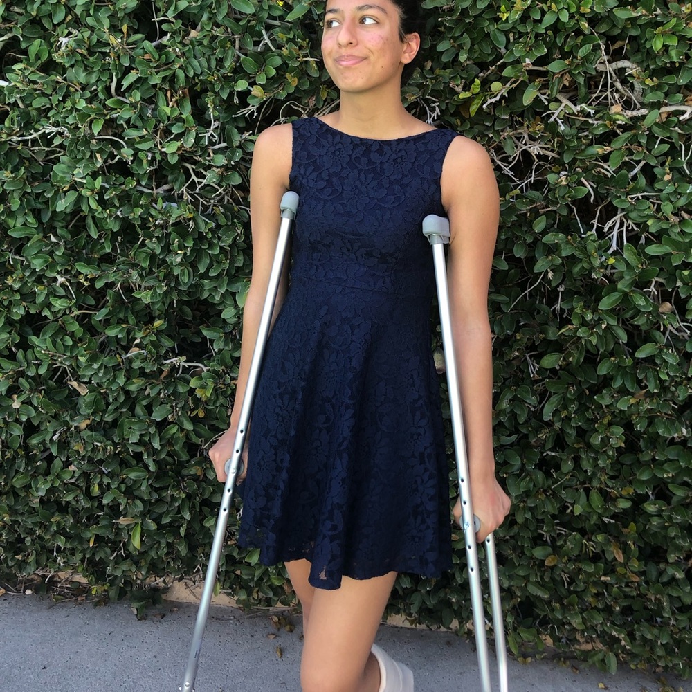 Zip Up Navy Dress